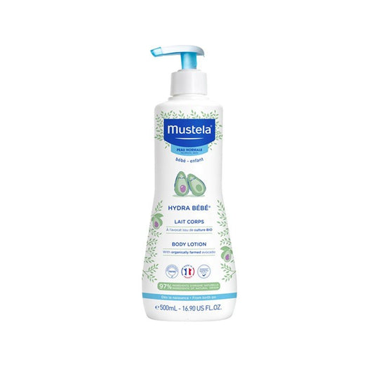 Hydra Baby Body Milk 500ml | Baby Skincare | Mustela for Mamas & Papas LB - 6hr