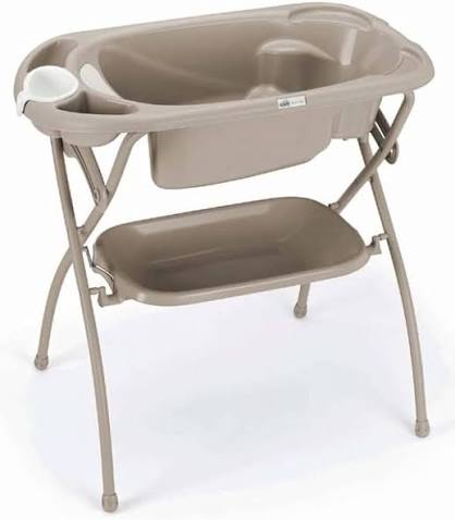 Volare Bath Tub With Stand & Changing Mat - Beige