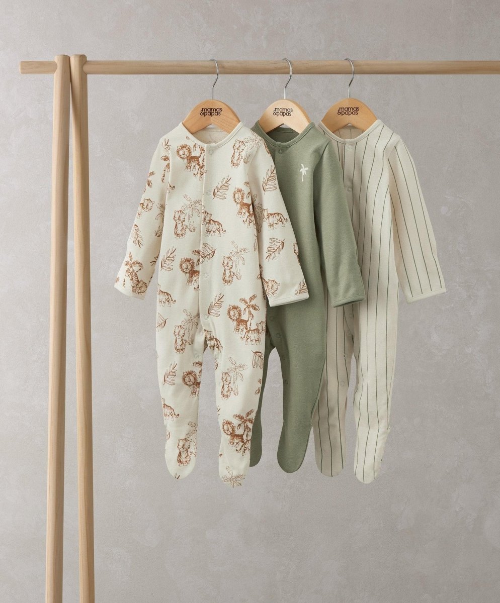 Jungle Sleepsuits (Set of 3) | Sleepsuit | Mamas & Papas for Mamas & Papas LB - 6hr