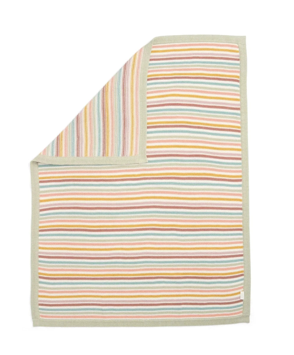 Knitted Blanket - Multi Colour Stripe | Blanket | Mamas & Papas for Mamas & Papas LB - Baby Quilts & Blankets