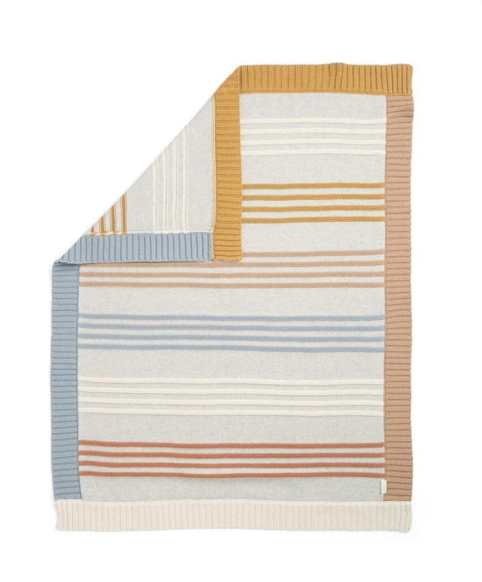 Knitted Blanket - Multi Colour Striped | Blanket | Mamas & Papas for Mamas & Papas LB - Baby Quilts & Blankets