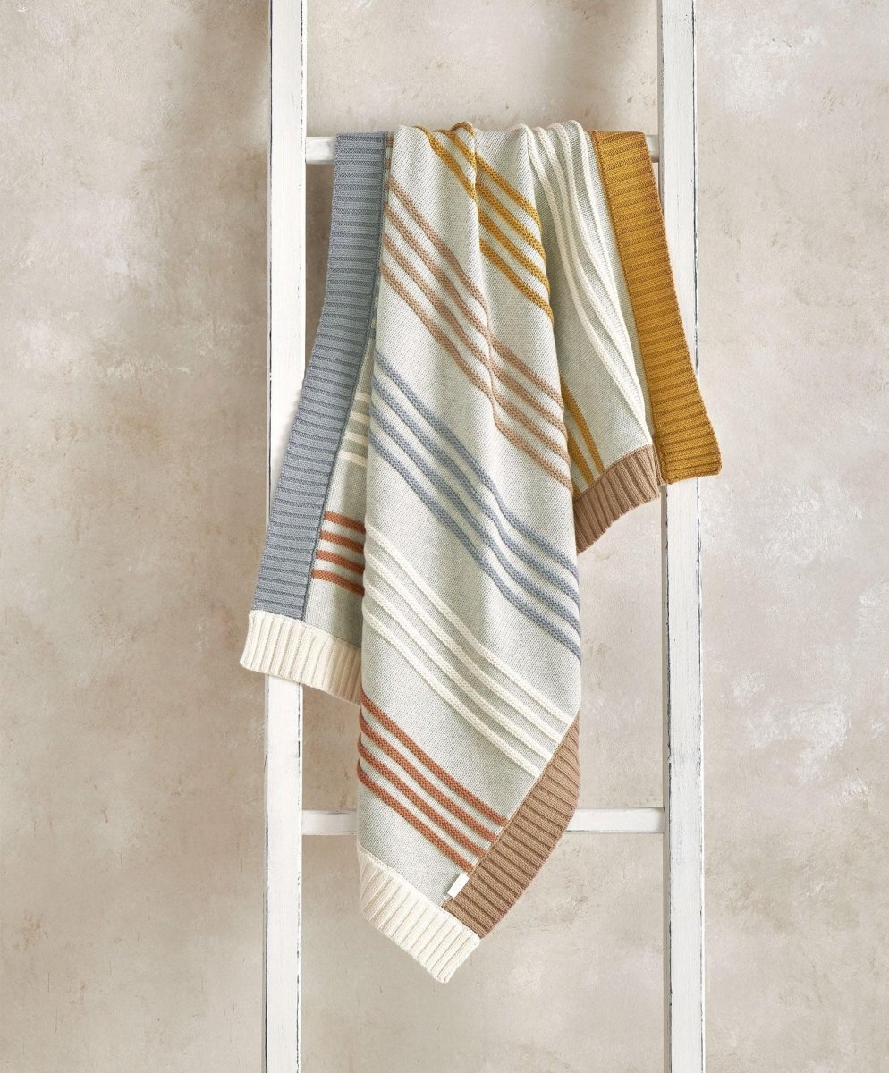 Knitted Blanket - Multi Colour Striped | Blanket | Mamas & Papas for Mamas & Papas LB - Baby Quilts & Blankets