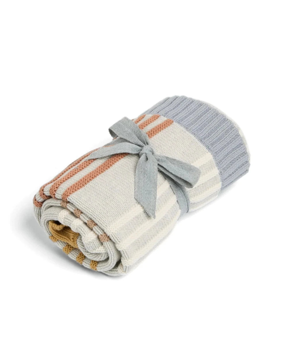 Knitted Blanket - Multi Colour Striped | Blanket | Mamas & Papas for Mamas & Papas LB - Baby Quilts & Blankets
