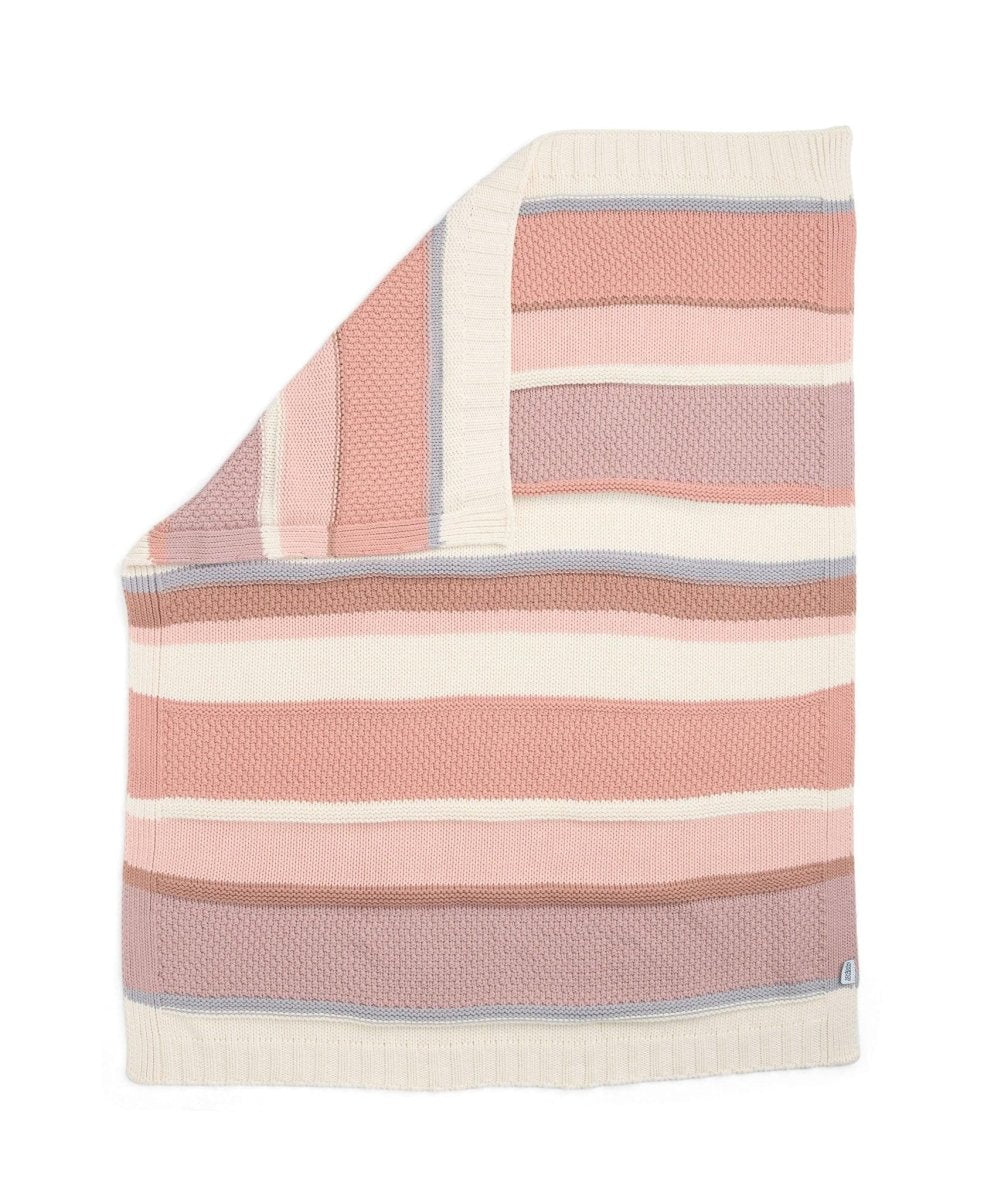 Knitted Blanket - Pink Block | Blanket | Mamas & Papas for Mamas & Papas LB - Baby Quilts & Blankets
