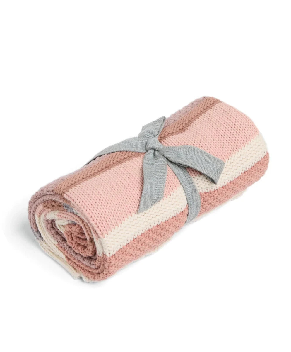 Knitted Blanket - Pink Block | Blanket | Mamas & Papas for Mamas & Papas LB - Baby Quilts & Blankets