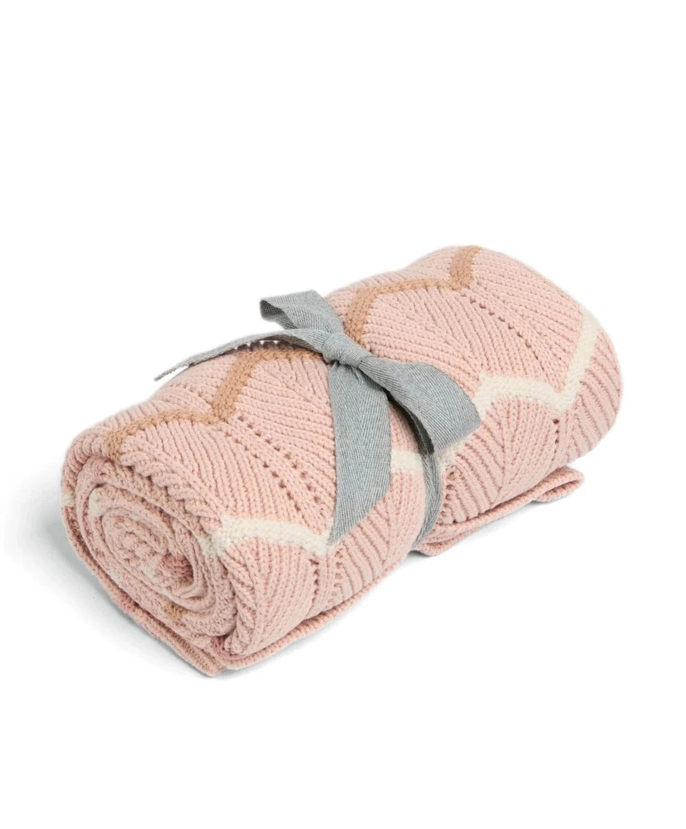 Knitted Blanket - Pink Wave | Blanket | Mamas & Papas for Mamas & Papas LB - Baby Quilts & Blankets