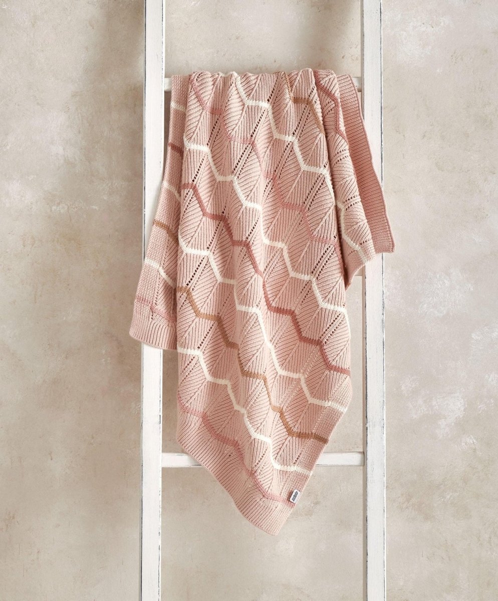 Knitted Blanket - Pink Wave | Blanket | Mamas & Papas for Mamas & Papas LB - Baby Quilts & Blankets