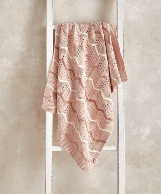 Knitted Blanket - Pink Wave | Blanket | Mamas & Papas for Mamas & Papas LB - Baby Quilts & Blankets