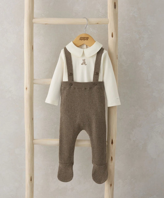 Knitted Dungarees & Bodysuit - Teddy Bear | Set | Mamas & Papas for Mamas & Papas LB - 6hr