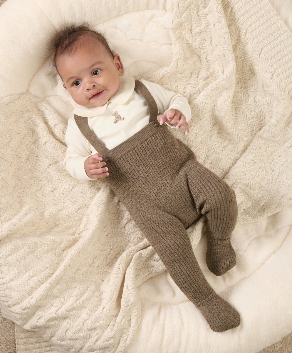 Knitted Dungarees & Bodysuit - Teddy Bear | Set | Mamas & Papas for Mamas & Papas LB - 6hr