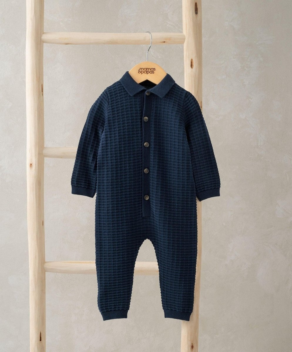 Knitted Romper Navy | Romper | Mamas & Papas for Mamas & Papas LB - 6hr