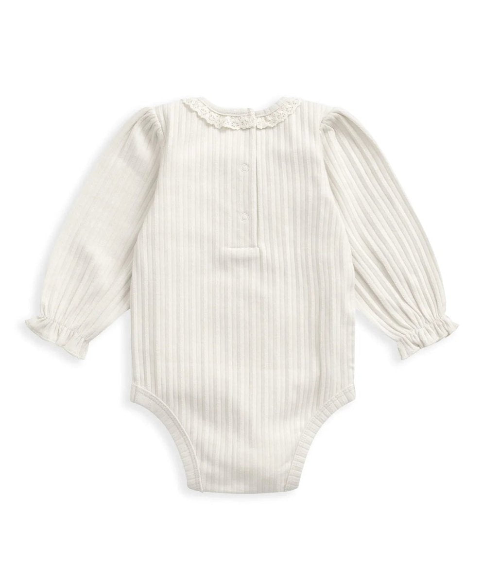 Lace Trim Bodysuit - Cream | Bodysuit | Mamas & Papas for Mamas & Papas LB - 6hr