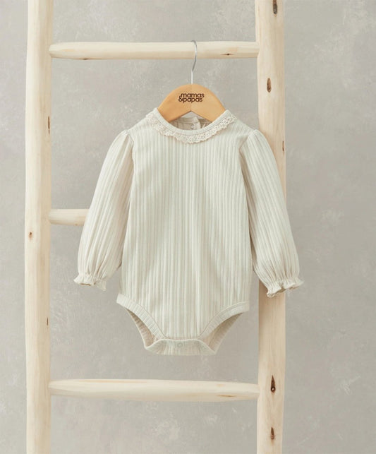 Lace Trim Bodysuit - Cream | Bodysuit | Mamas & Papas for Mamas & Papas LB - 6hr