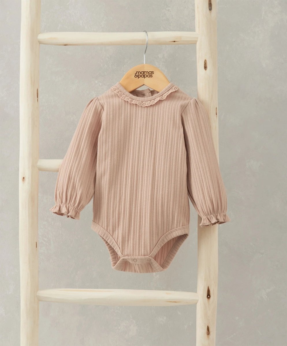 Lace Trim Bodysuit - Pink | Bodysuit | Mamas & Papas for Mamas & Papas LB - 6hr