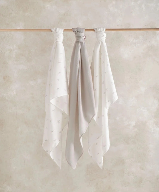 Large Muslin Squares (Pack of 3) - Bunny | Muslin | Mamas & Papas for Mamas & Papas LB - Bibs & Muslins