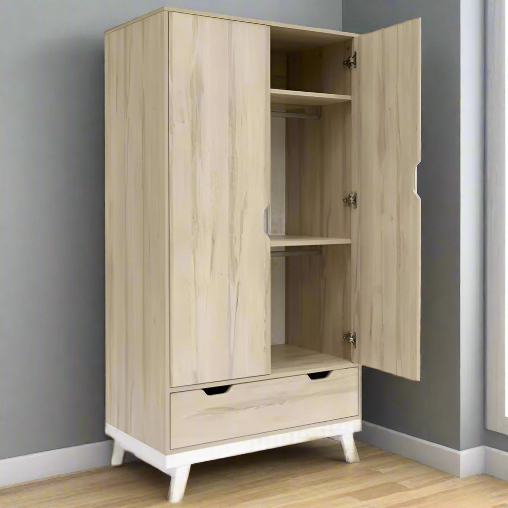 Lawson Wardrobe Natural Oak - White | Nursery Wardrobes | Mamas & Papas for Mamas & Papas LB - Furniture & Nursery