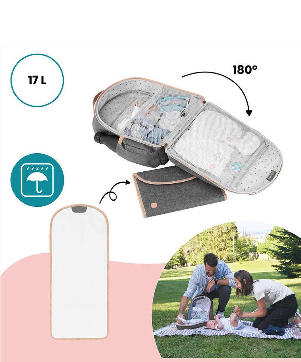 Le Pyla Changing Bag - Smokey Grey | Diaper Bag | Babymoov for Mamas & Papas LB - 6hr