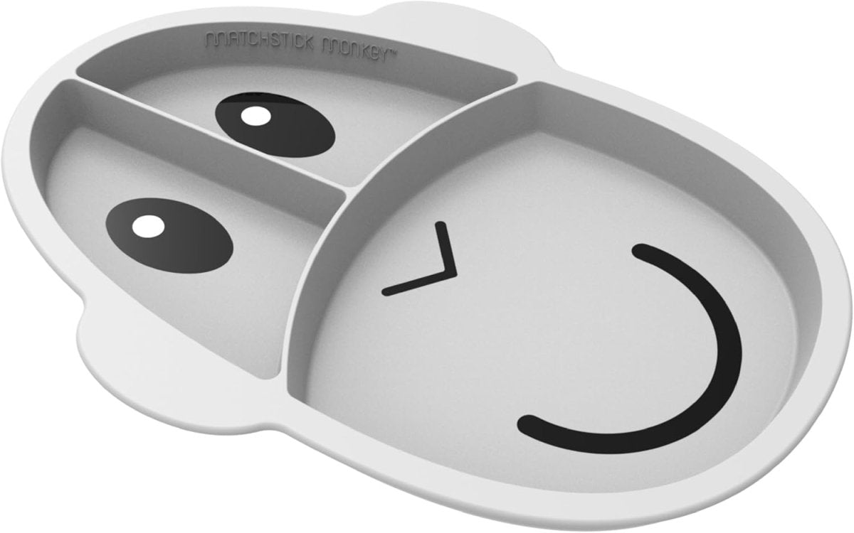 Learning To Eat Plate With Silicone Divider | Plate | Matchstick Monkey for Mamas & Papas LB - colorneed