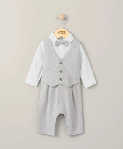 Linen Waistcoat Mock Romper - Cream | Romper | Mamas & Papas for Mamas & Papas LB - 6hr