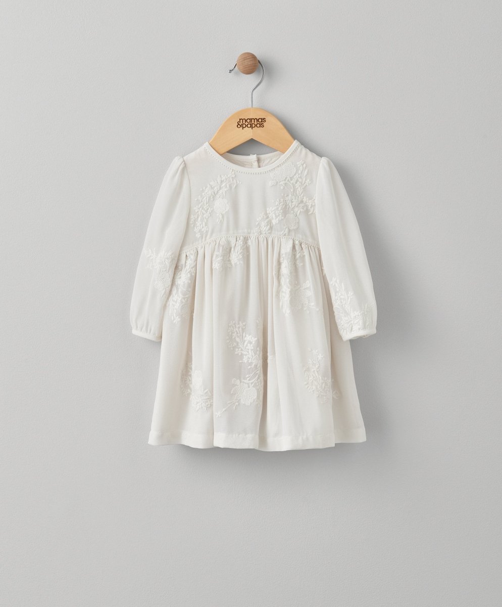 Long Sleeve Embroidered Dress | Dress | Mamas & Papas for Mamas & Papas LB - 6hr