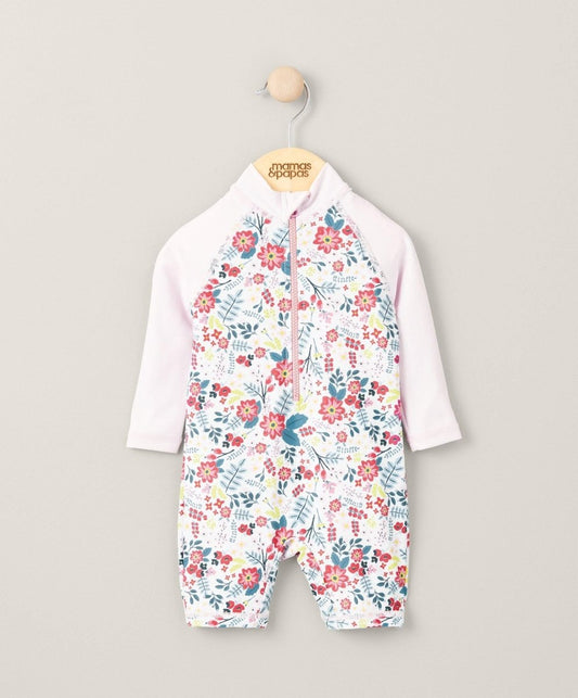Long Sleeve Rashsuit Swimwear - Floral | Swimsuit | Mamas & Papas for Mamas & Papas LB - 6hr
