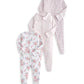 Long Sleeve Sleepsuits (Pack of 3) - Watercolour & Ditsy Floral | Sleepsuit | Mamas & Papas for Mamas & Papas LB - 6hr