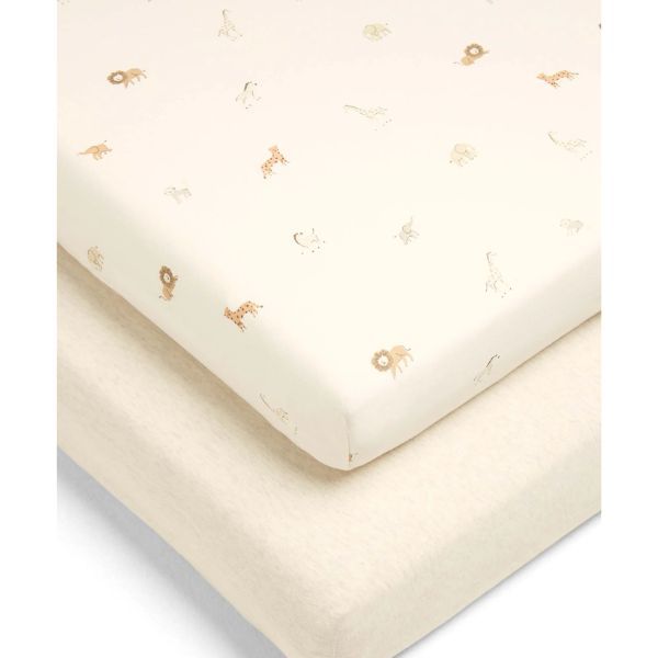Mamas & Papas Welcome To The World Seedling Cotbed Fitted Sheets (2 Pack) - Bunny/Fox | Mamas & Papas, Babies, Nursing, Sheet