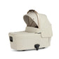 Ocarro 2 carrycot in cream with open canopy and padded headrest