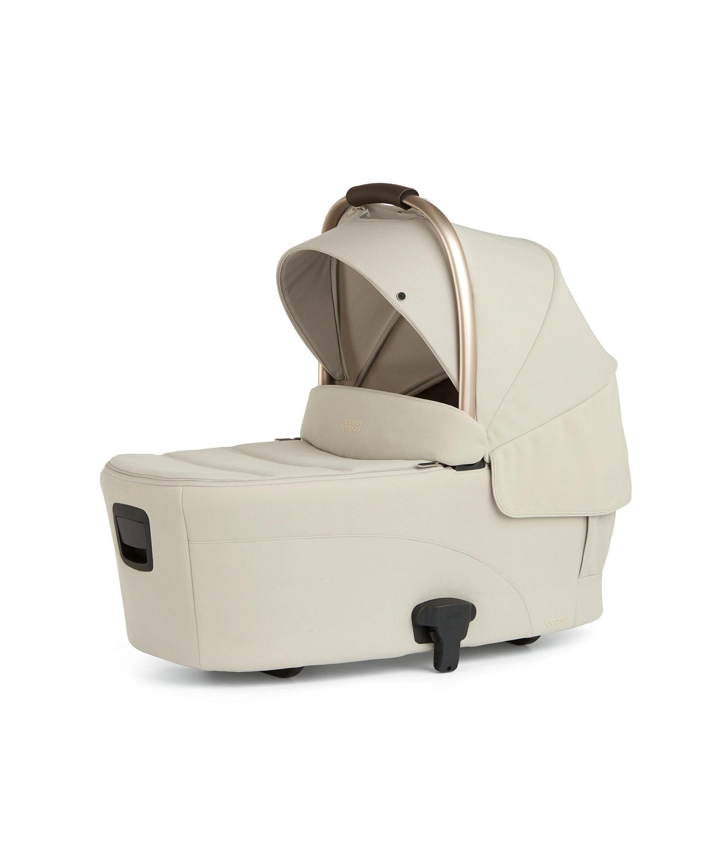 Ocarro 2 carrycot in cream with open canopy and padded headrest