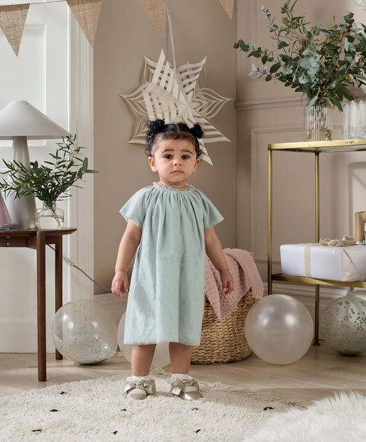 Mamas & Papas Embroidered Dress - Green | Mamas & Papas, Babies, Nursing, Dress