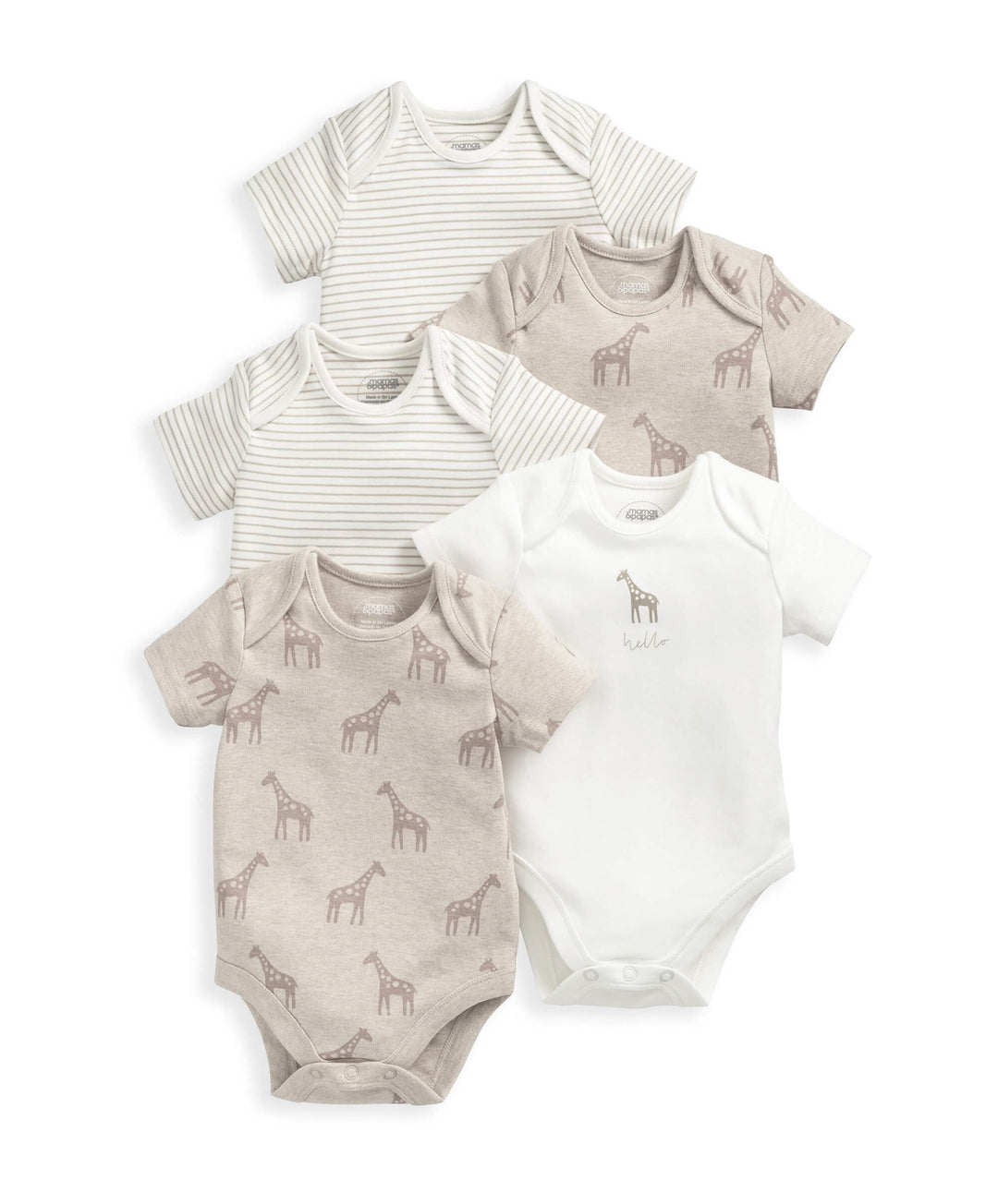 Mamas & Papas Giraffe Bodysuits (5 Pack) | Mamas & Papas, Babies, Nursing, Bodysuit