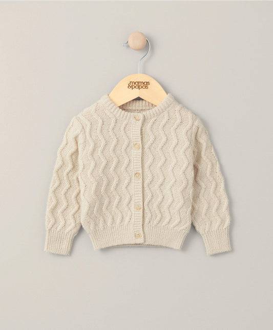 Mamas & Papas Wave Stitch Cardigan - Sand | Mamas & Papas, Babies, Nursing, Cardigan