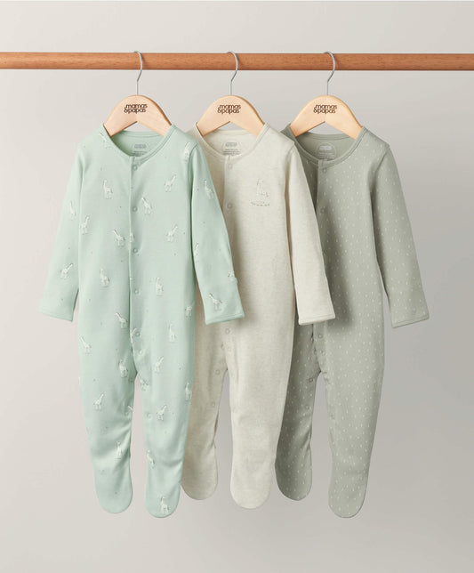 Mamas & Papas Giraffe Sleepsuits (Set of 3) - Spotty | Mamas & Papas, Babies, Nursing, Sleepsuit