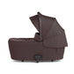 Ocarro 2 carrycot in dark brown with raised hood and padded front panel