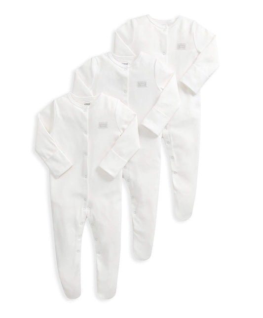 Mamas & Papas Organic Sleepsuits (3 Pack) - White | Mamas & Papas, Babies, Nursing, Sleepsuit