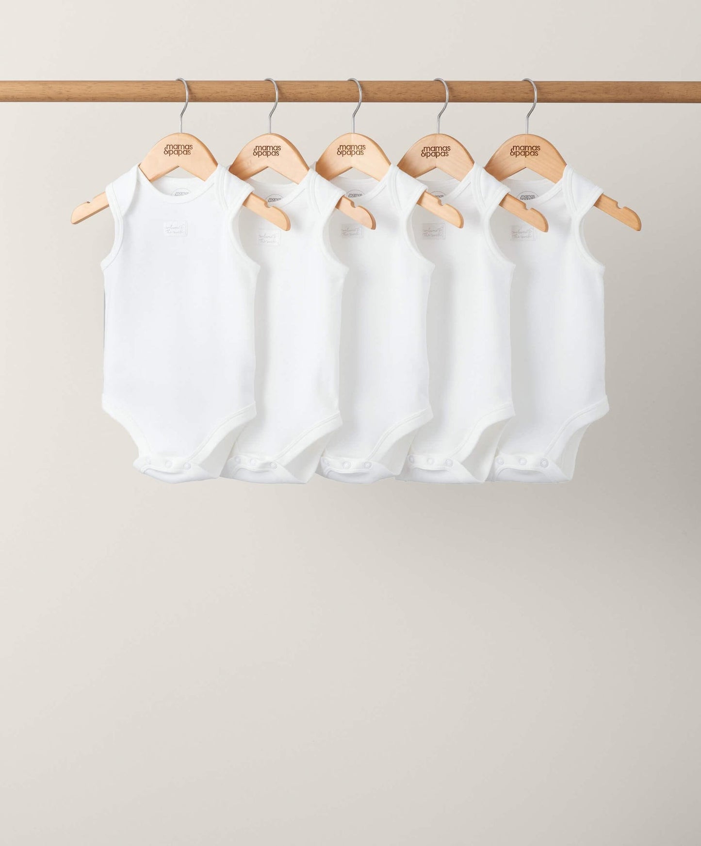 Mamas & Papas Organic Sleeveless Bodysuits (5 Pack) - White | Mamas & Papas, Babies, Nursing, Bodysuit