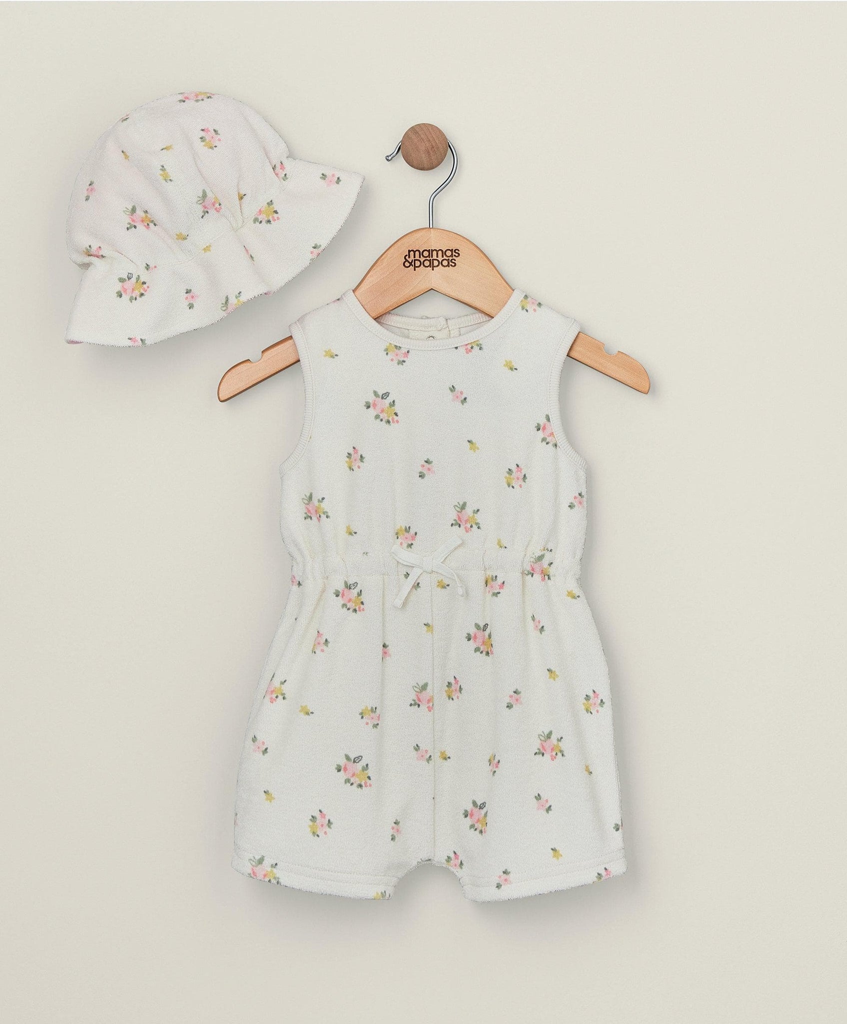 Mamas & Papas Floral Towelling Romper & Hat Outfit Set | Mamas & Papas, Babies, Nursing, Romper