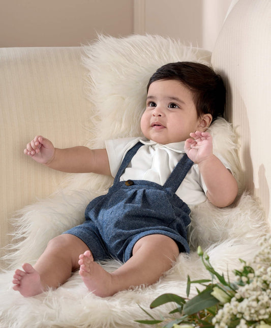 Mamas & Papas Woven Dungarees & Bodysuit - Blue | Mamas & Papas, Babies, Nursing, Set