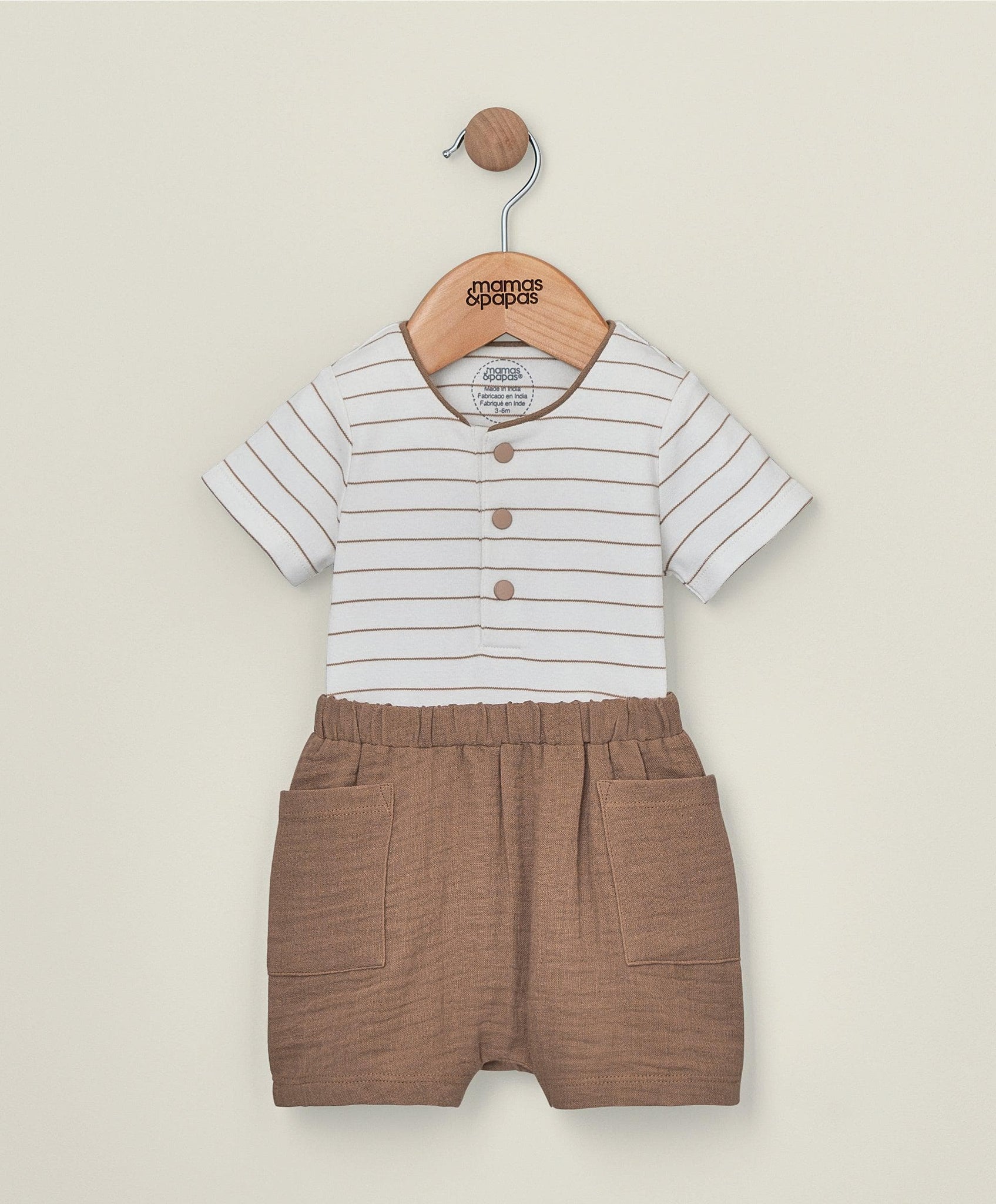 Mamas & Papas Stripe Bodysuit & Short Outfit Set | Mamas & Papas, Babies, Nursing, Sleepsuit