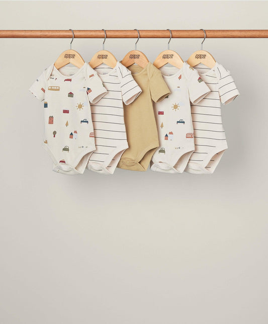Mamas & Papas Transport Shortsleeved Bodysuits (Set of 5) | Mamas & Papas, Babies, Nursing, Bodysuit