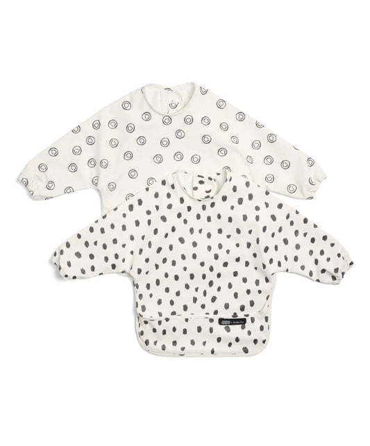 Mamas & Papas x Another Fox Long Sleeved Bibs (Pack of 3) - Faces/Cheetah Spot | Bib | Mamas & Papas for Mamas & Papas LB - Bibs & Muslins