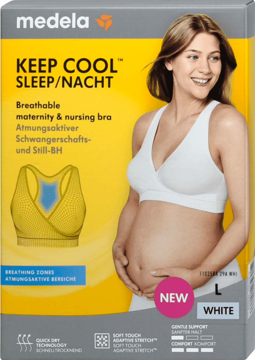 Medela Keep Cool Sleep Bra White - Medium | Mamas & Papas, Babies, Nursing, Nursing Bra