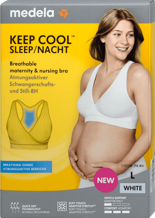 Medela Keep Cool Sleep Bra White - Medium | Mamas & Papas, Babies, Nursing, Nursing Bra