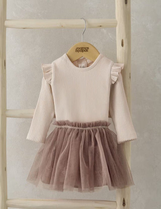 Mesh Tutu & Cotton Rich Bodysuit Outfit | Dress | Mamas & Papas for Mamas & Papas LB - 6hr