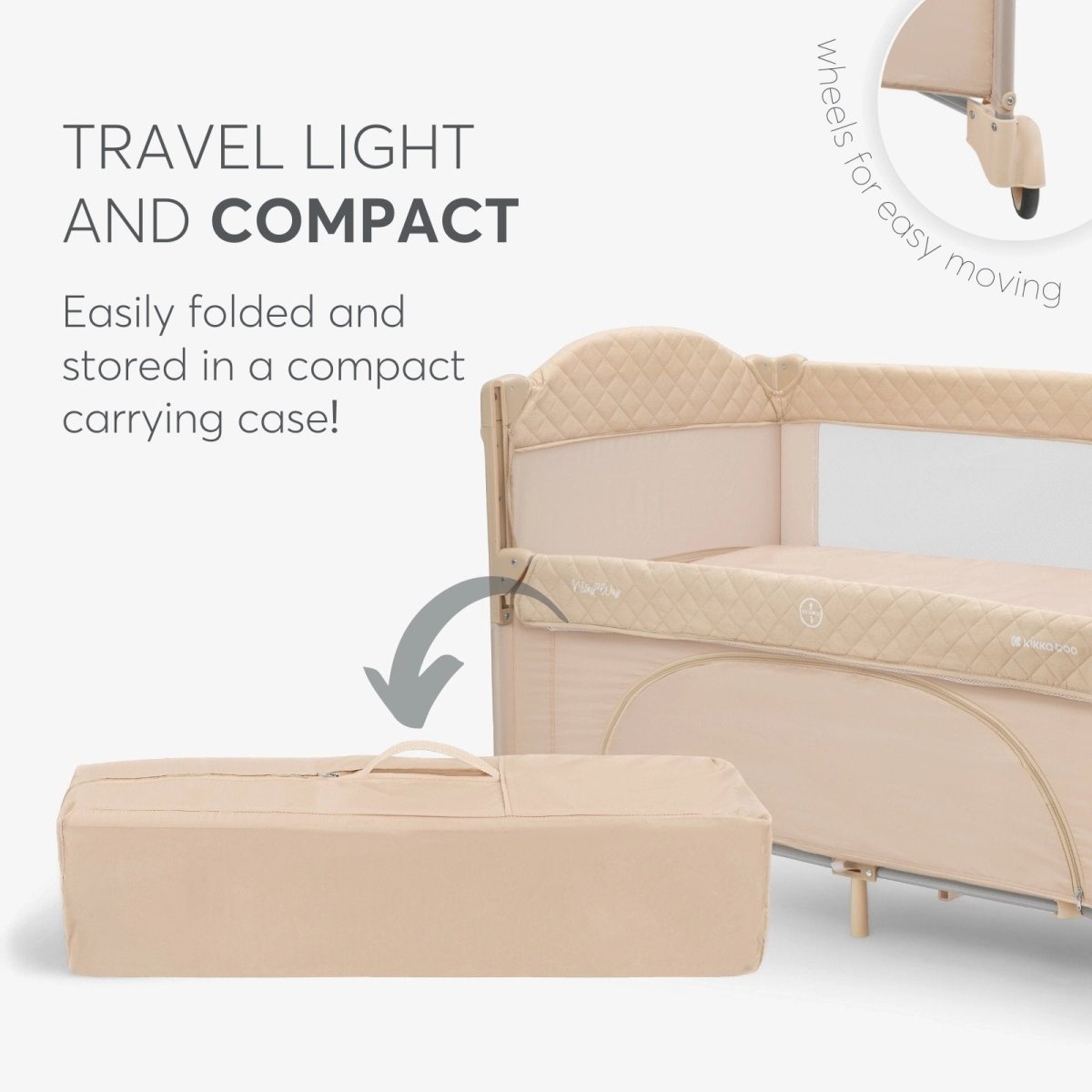 Milky Way Baby Cot 2 Levels | Travel Cot | KikkaBoo for Mamas & Papas LB - Bassinets & travel Cots