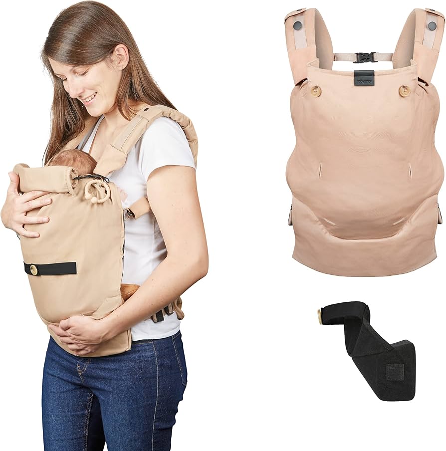 Moov & Boost Hazelnut Beige Convertible Back Baby Carrier | Carrier | Babymoov for Mamas & Papas LB - Baby Gear