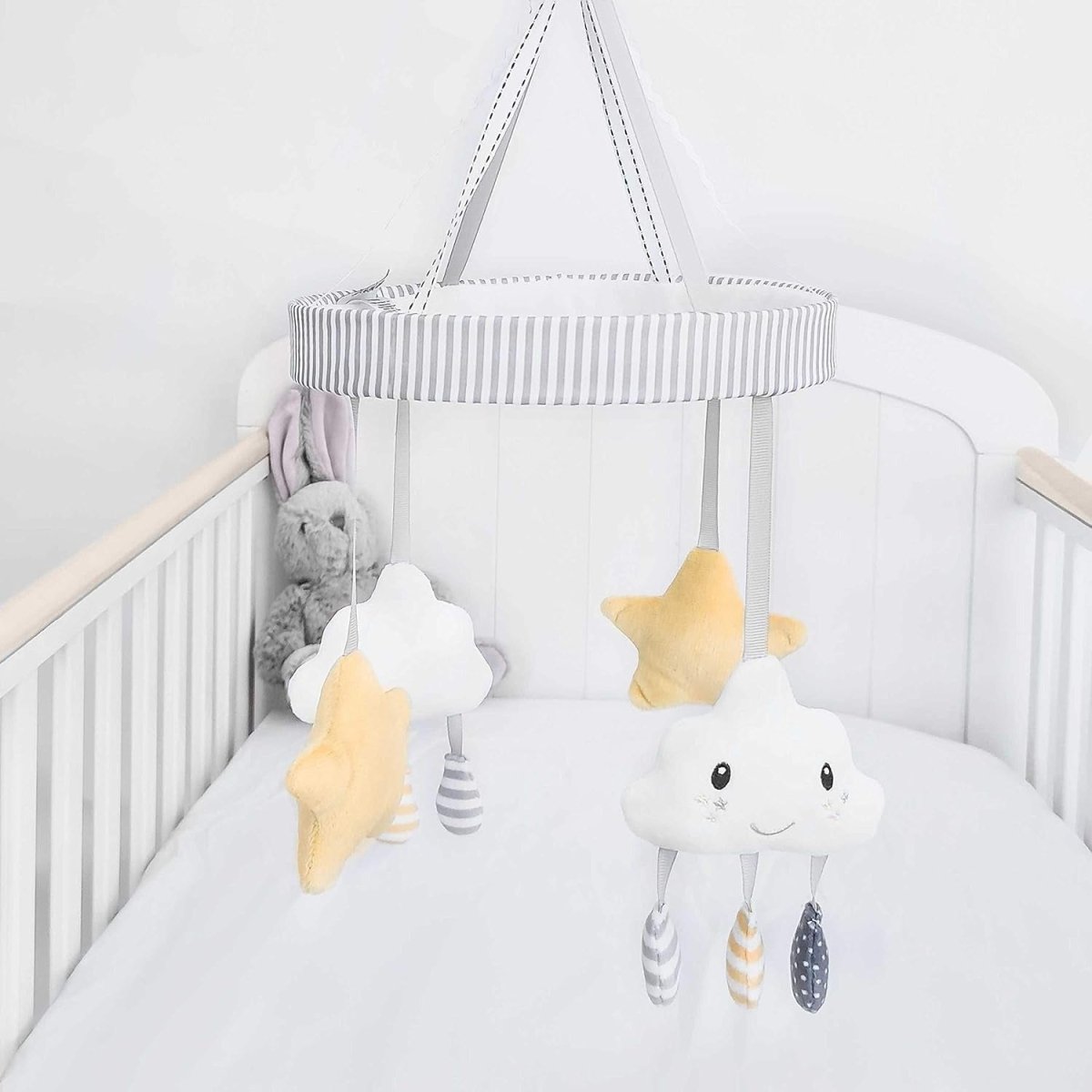 Musical Cot Mobile for Babies with Cloud & Star Rotating Toys | Crib Mobile | Nuby for Mamas & Papas LB - 6hr
