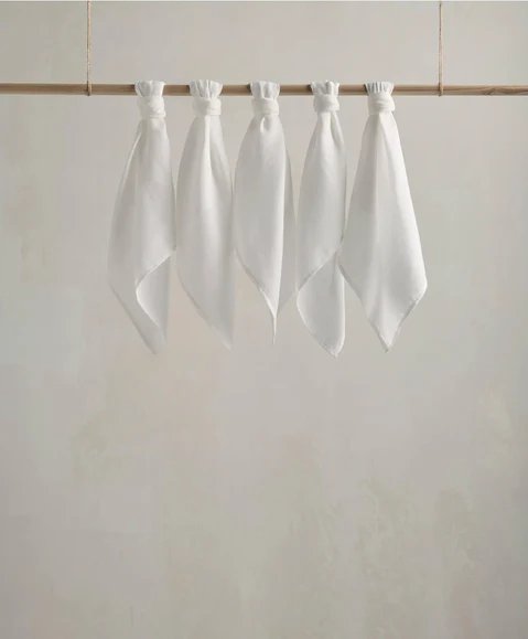 Muslin Squares Pack of 5 - White | Muslin Squares | Mamas & Papas for Mamas & Papas LB - Bibs & Muslins