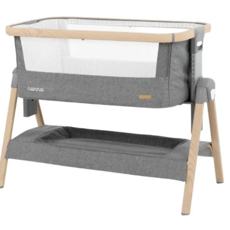 Nanna Bedside Crib - Dark Grey | Bedside Crib | KikkaBoo for Mamas & Papas LB - Cribs & Bassinets