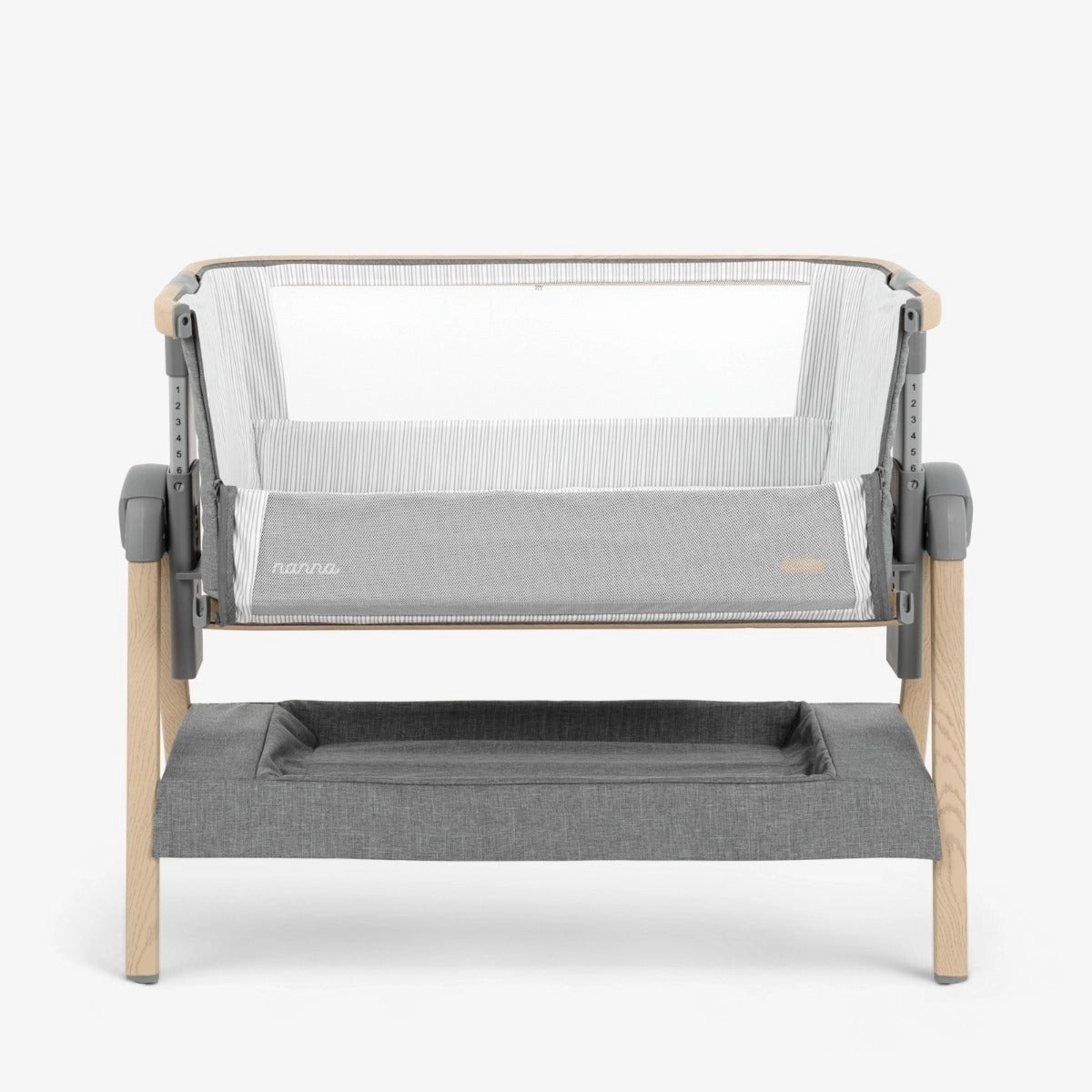 Nanna Bedside Crib - Dark Grey | Bedside Crib | KikkaBoo for Mamas & Papas LB - Cribs & Bassinets